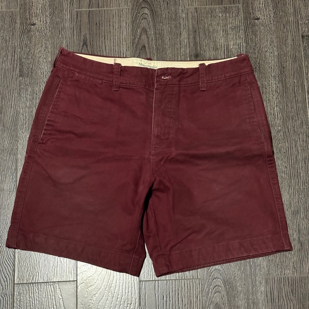 Abercrombie and Fitch Maroon Chino Casual Shorts A&F